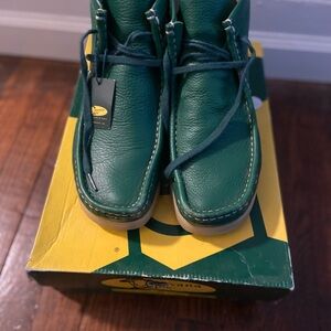 Clarks Kids Green Leather Shoes